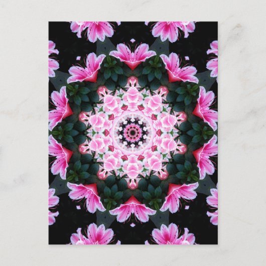 Blume Mandala Post Card Postkarte (Vorderseite)