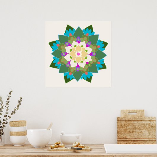 Blume Mandala Poster (Küche)