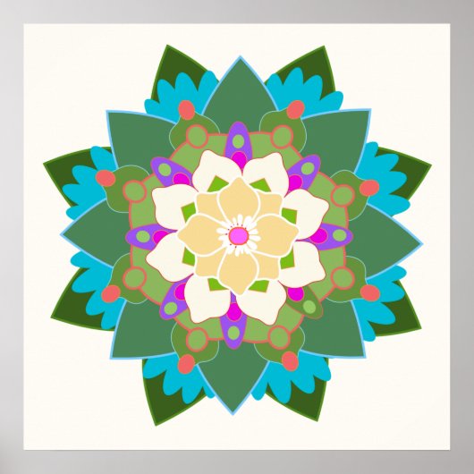 Blume Mandala Poster (Vorne)
