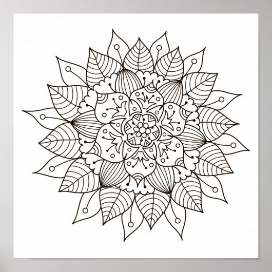 Blume Mandala Poster (Vorne)