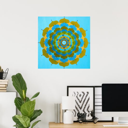 Blume Mandala Poster (Heimbüro)