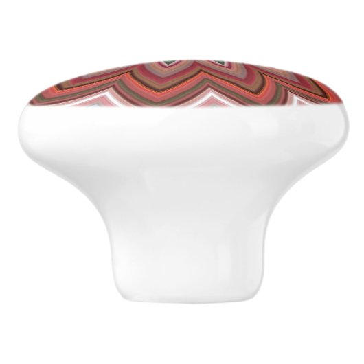 Blume Mandala Red Keramikknauf (Seitenansicht)