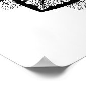 Blume Mandala Schwarzweiß Poster (Ecke)