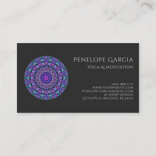 Blume Mandala Visitenkarte (Rückseite)