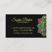 Blume Mandala Visitenkarte (Rückseite)