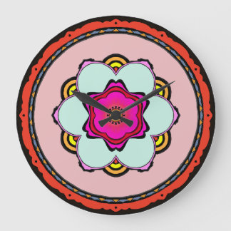 Blume Mandala Wall Clock Große Wanduhr