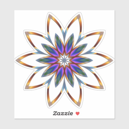 Blume Mandala, zart und dekorativ, Aufkleber (Blatt)