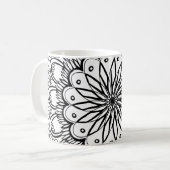 Blume Mandalahand zeichnend Kaffeetasse (Vorderseite Links)