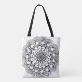 Blume Mandalahand zeichnend Tasche (Rückseite)