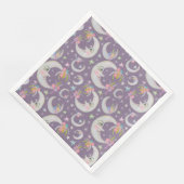 Blume Mann im Mond Stars Lavendel Babydusche Serviette (Ecke)