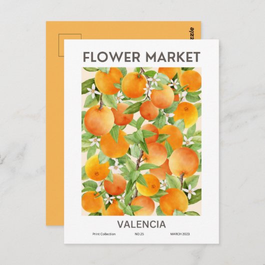 Blume Market Cities of the World Valencia Custom Postkarte (Vorne/Hinten)