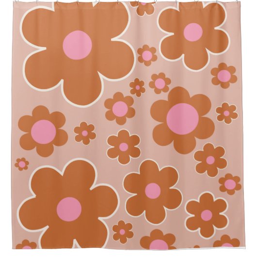 Blume Market Dublin Retro Blume farbenfroh Duschvorhang (Vorderseite)