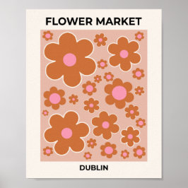 Blume Market Dublin Retro Blume farbenfroh Poster