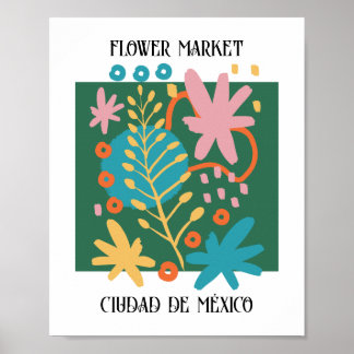 Blume Market Editable Mexiko Stadt Poster
