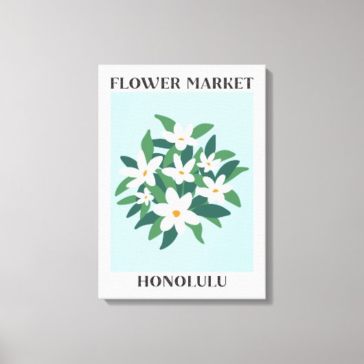 Blume Market Honolulu White Jasmine Floral Leinwanddruck (Vorderseite)