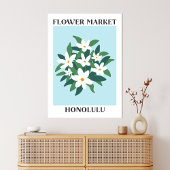Blume Market Honolulu White Jasmine Floral Leinwanddruck