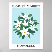 Blume Market Honolulu White Jasmine Floral Poster (Vorne)