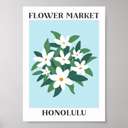 Blume Market Honolulu White Jasmine Floral Poster (Vorne)