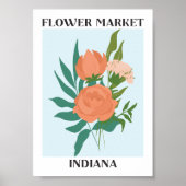 Blume Market Indiana Peach Peony Floral Poster (Vorne)