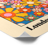 Blume Market London 1967 farbenfroher Retro 60er Poster (Ecke)