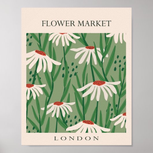 Blume Market London Retro Abstrakte Blume Poster (Vorne)