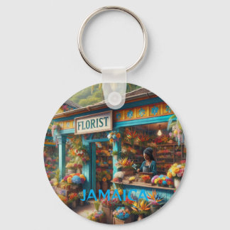 Blume Market Shop in Jamaika schöne tropische Schlüsselanhänger