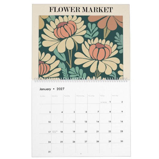 Blume Markt 2 Kalender Hübsch (Jan 2027)