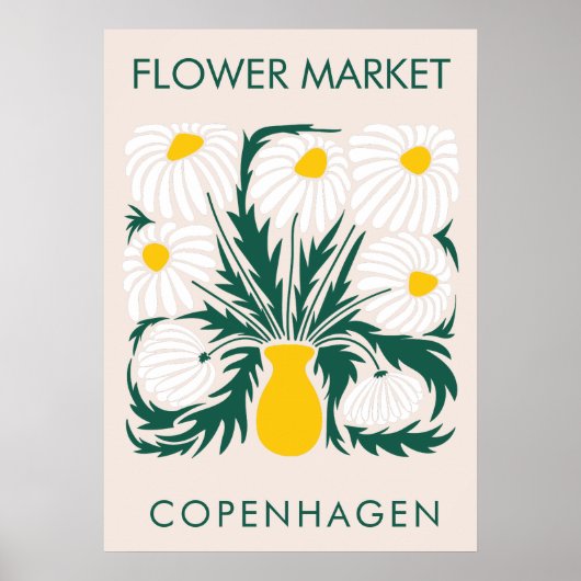 Blume Markt Abstrakt Retro Daisy Poster (Vorne)
