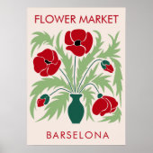Blume Markt Abstrakt Retro Poppy Poster (Vorne)