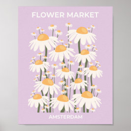 Blume Markt Amsterdam Abstrakt Retro Daisies Poster