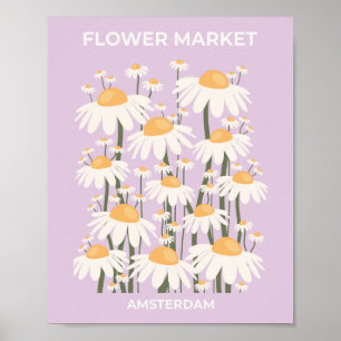 Blume Markt Amsterdam Abstrakt Retro Daisies Poster
