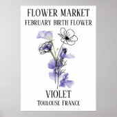 Blume Markt Birma Blume FEBRUARY Art Print Poster (Vorne)