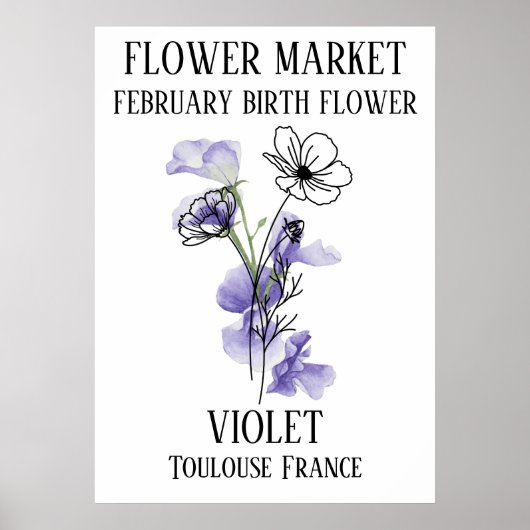 Blume Markt Birma Blume FEBRUARY Art Print Poster (Vorne)