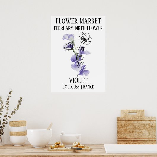 Blume Markt Birma Blume FEBRUARY Art Print Poster (Küche)
