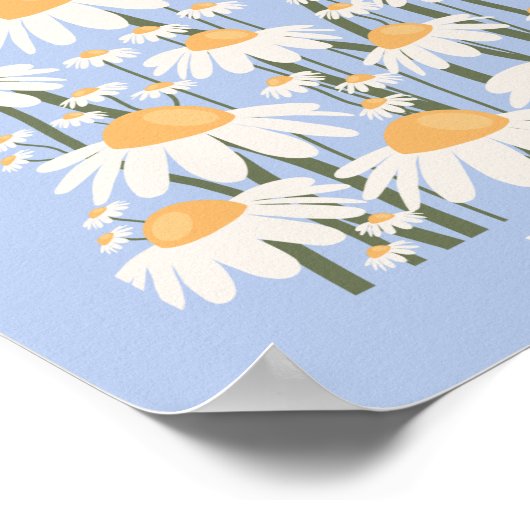 Blume Markt Florenz Pastel Blauer Retro Poster (Ecke)