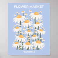 Blume Markt Florenz Pastel Blauer Retro