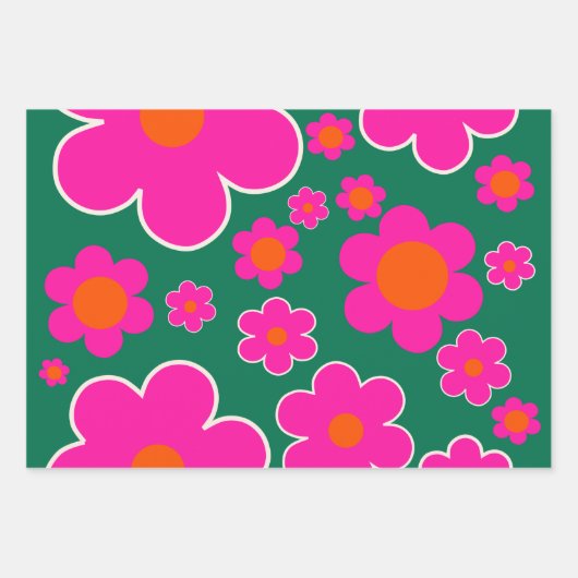 Blume Markt Honolulu Moderne Dekoration Retro Blum Geschenkpapier Set (Vorderseite 2)