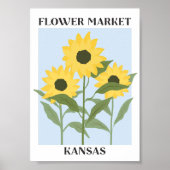 Blume Markt Kansas Gelbe Sonnenblume Poster (Vorne)