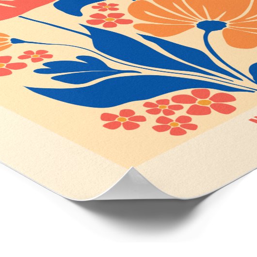 Blume Markt New York Retro Blumendruck Poster (Ecke)