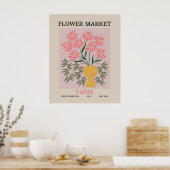 Blume Markt paris Pflanze botanischer Kunstdruck Poster (Küche)