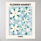 Blume Markt Paris Retro Blumenladen Modernes Dekor Poster (Vorne)
