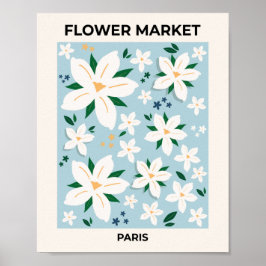 Blume Markt Paris Retro Blumenladen Modernes Dekor Poster