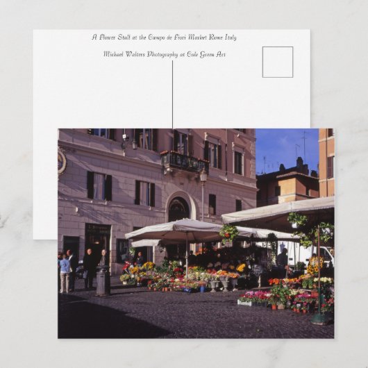 Blume-Markt Rom Postkarte (Vorne/Hinten)