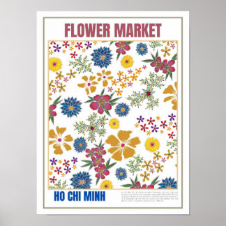 Blume Markt Südostasien Ho Chi Minh Poster