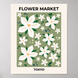Blume Markt Tokio Modernes Design Poster
