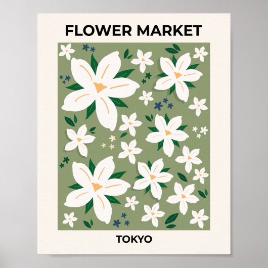 Blume Markt Tokio Modernes Design Poster (Vorne)