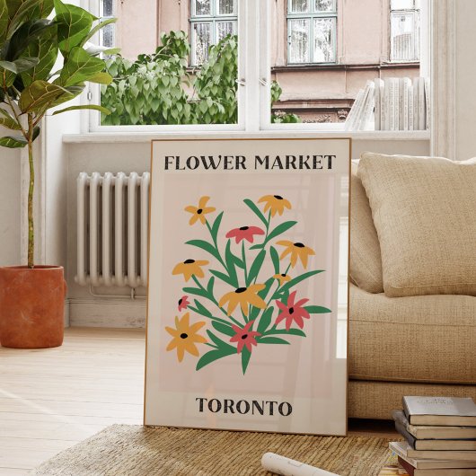 Blume Markt Toronto Rosa Gelbe Sterne Poster