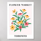 Blume Markt Toronto Rosa Gelbe Sterne Poster (Vorne)