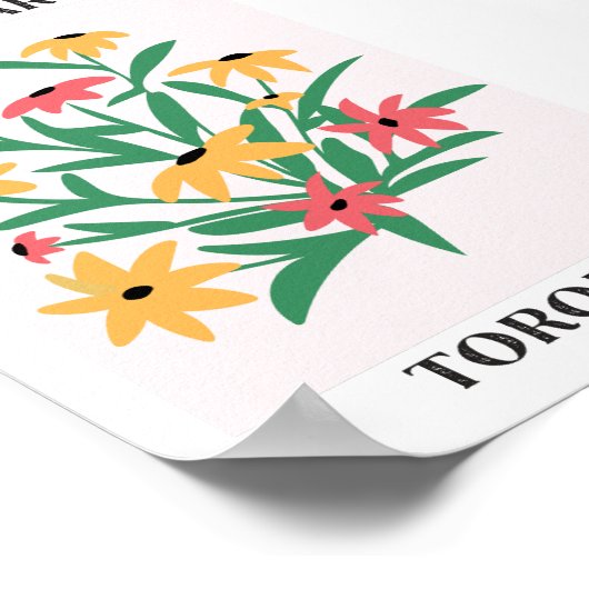 Blume Markt Toronto Rosa Gelbe Sterne Poster (Ecke)