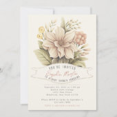 Blume Markt Vintag Illustrierte Babydusche Einladung (Vorderseite)